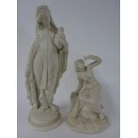 A pair of 19th century alabaster figures muses
