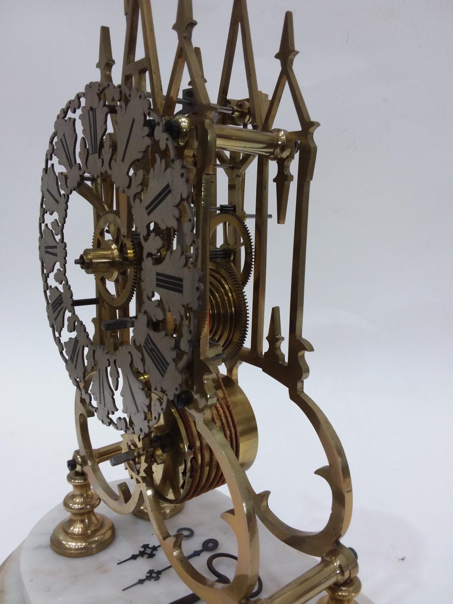 Victorian Single Fusee Skeleton Clock circa 1880 - Image 7 of 11