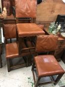 Set of four leather dining chairs