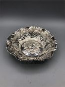 A silver bonbon dish