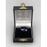 A sapphire and diamond ring