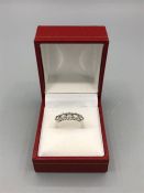 An 18ct white gold five stone diamond ring of 1.2ct's approx