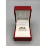 An 18ct white gold five stone diamond ring of 1.2ct's approx