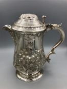 A silver plated tankard