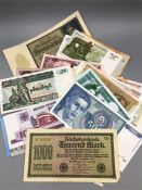 A collection of 60 worldwide banknotes