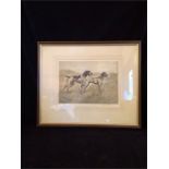 A limited edition print of two German Pointers hunting