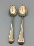Pair of Georgian teaspoons