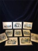 A set of ten framed tinted etchings 'Les modes Parisiennes.