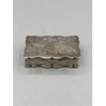 A hallmarked silver pill box, Chester 1912-13