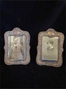 Pair of white metal picture frames