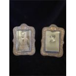 Pair of white metal picture frames