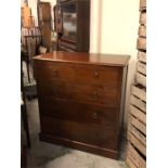 A mahogany chest of drawers