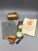 Medals for Leading Aircraftman Service number 652183 Defence medal 1939-45, War Medal 1939-45 and