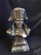 A bust of Napoleon in spelter