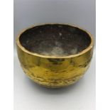 A Chinese brass bowl