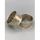 Two hallmarked silver napkin rings