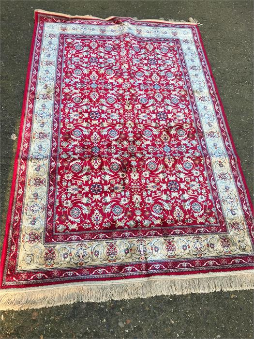 A red ground Kashmir rug 6' x 4'