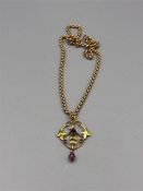 A 9ct gold pendant and chain (6.9g)