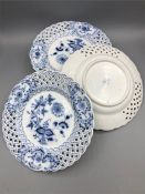 A set of six Meissen blue and white plates