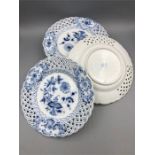 A set of six Meissen blue and white plates