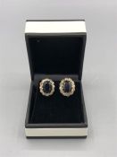 A pair of yellow gold sapphire and diamond cluster clip on earrings 1.6ct's approx