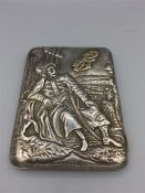 A silver Russian World War I cigarette case