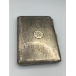 A silver Birmingham hallmarked 1918/19 cigarette case W D makers mark (135g)
