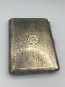 A silver Birmingham hallmarked 1918/19 cigarette case W D makers mark (135g)