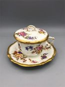 A Hammersley & Co (Dresden) lidded tea cup and saucer