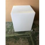 A light up cube garden table or stool.