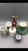 A selection of various china nd porcelain items