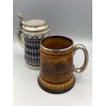 Two Vintage tankards, one marked BMW
