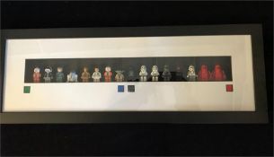 A Box framed selection of Lego Star Wars figures