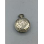 A silver sovereign case, engraved all over, hallmarked Chester 1909/10