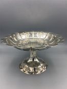 A 1908 silver pedestal bowl, hallmarked Sheffield by James Dixon and Sons