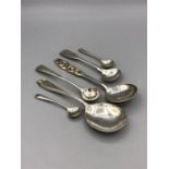 A small selection of hallmarked silver spoons.(57g)
