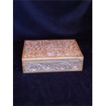 A carved wooden box