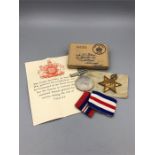 A War Medal 1939-45 and a France and Germany Star