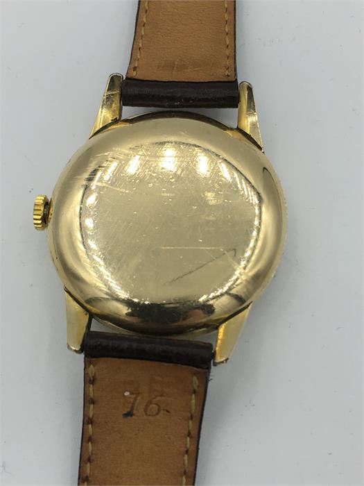 A gold cased Omega watch on leather strap - Image 3 of 3