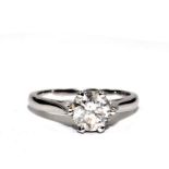 A One Carat Solitaire Diamond ring in an 18ct gold setting