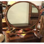 A mahogany dressing table mirror