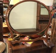 A mahogany dressing table mirror