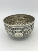 A silver, ornate bowl by Holland Son & Slater (JAJS) hallmarked London 1883