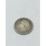 A Napoleon III 50 centimes coin, 1869