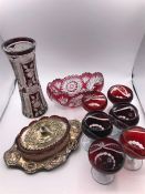 A collection of Bohemian glass