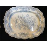 A Blue and white platter