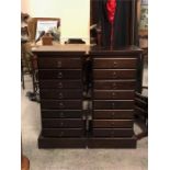 A pair of multi drawers, collectors drawers.