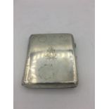 A Silver cigarette case, hallmarked Birmingham 1922/23