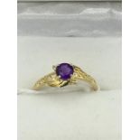 9ct gold and amethyst ring