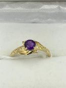 9ct gold and amethyst ring